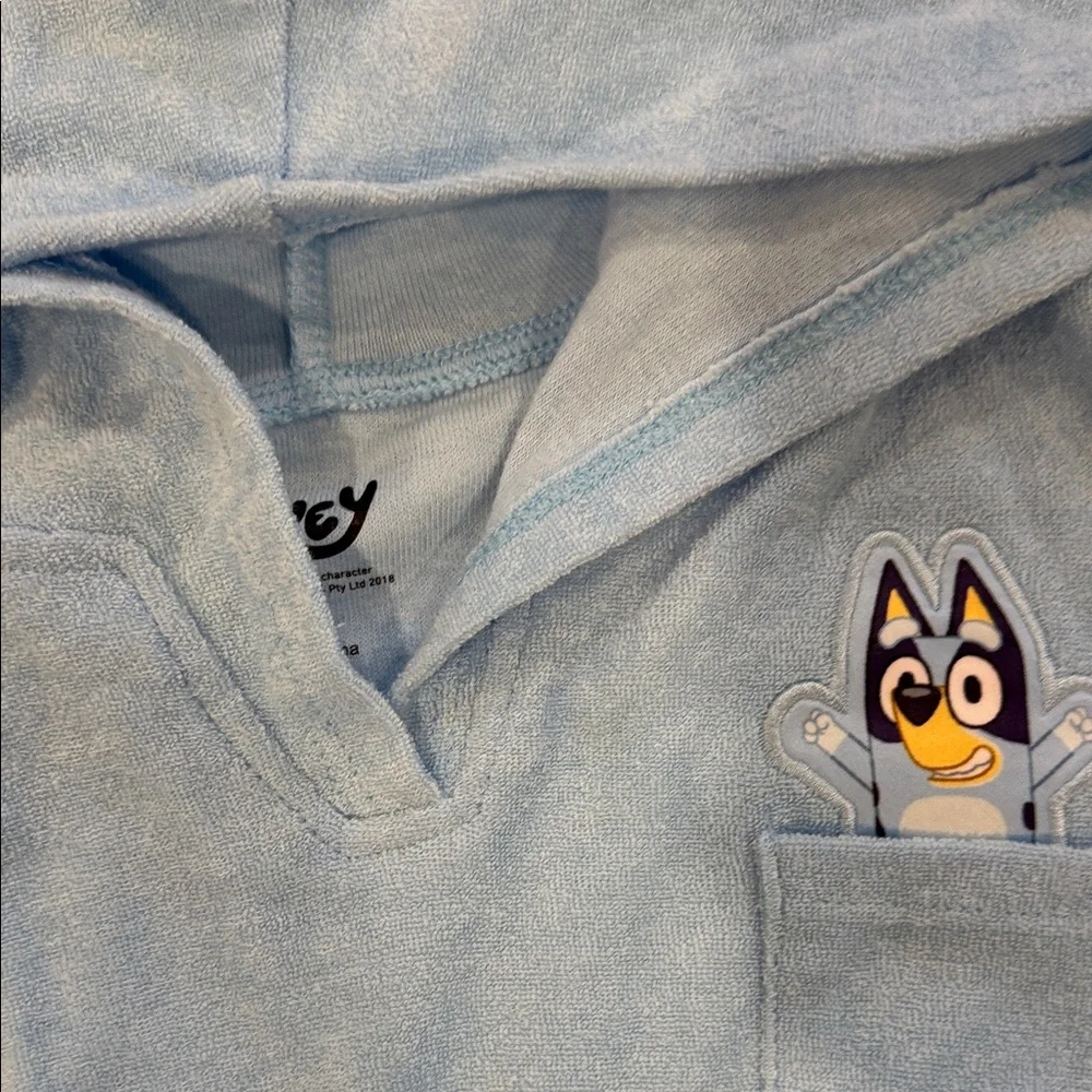 Bluey Hooded Beach Cloth Coverup & Floral Swimsuit Set - Light Blue & Multicolor - Picture 7 of 12